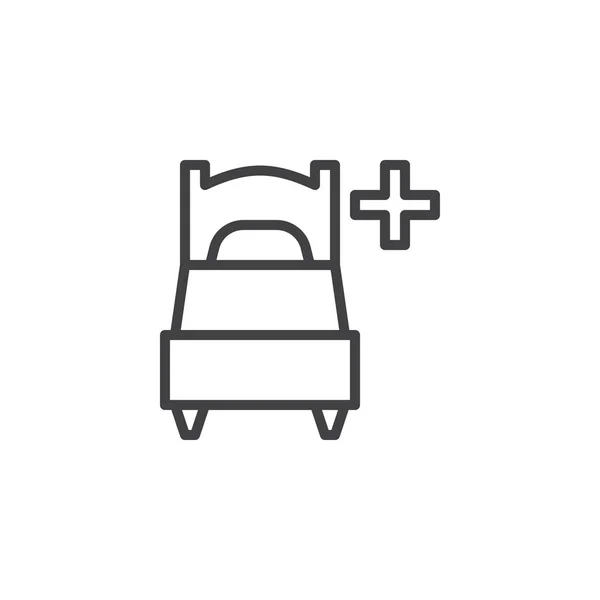 Add single bed room line icon