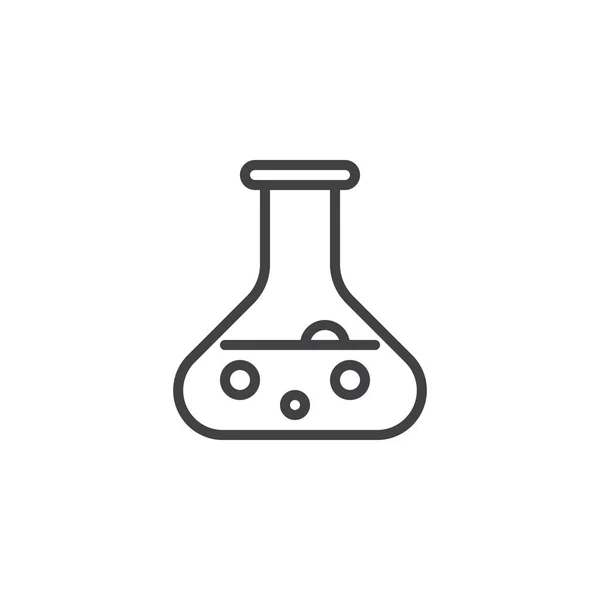 Icono de línea de tubo de ensayo de laboratorio — Vector de stock