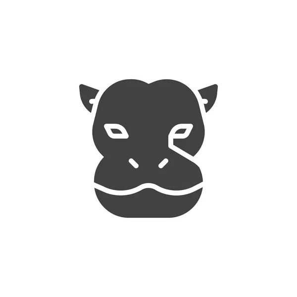 Hippopotamus head vector icon — Stock Vector