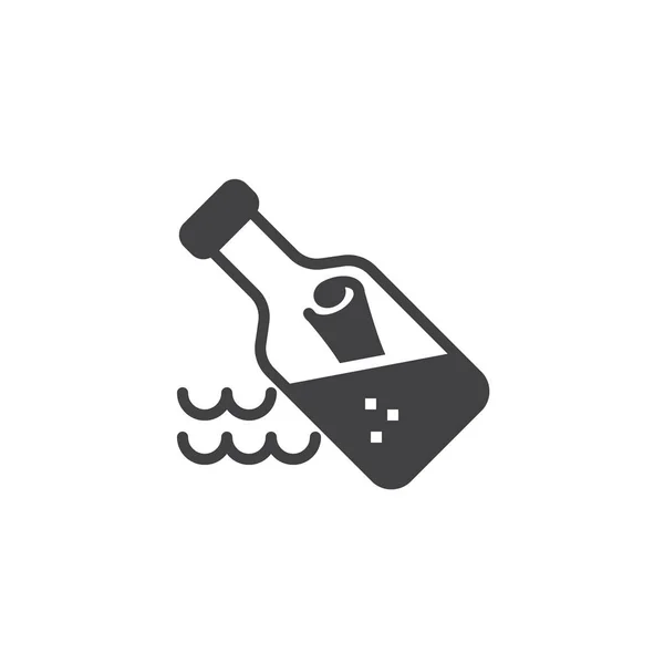 Mensagem no ícone do vetor garrafa —  Vetores de Stock