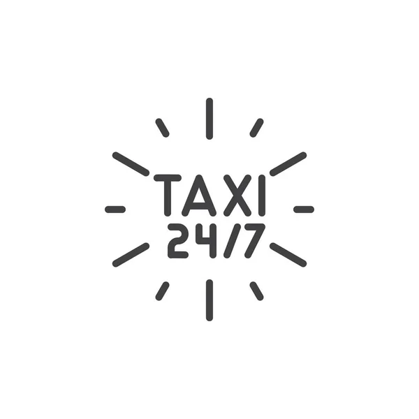 24 7 υπηρεσία ταξί εικονίδιο γραμμή — Διανυσματικό Αρχείο