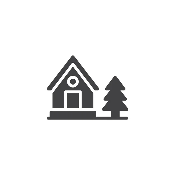 Maison forestière icône vectorielle — Image vectorielle