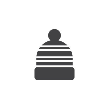 Kış şapka vektör simgesi