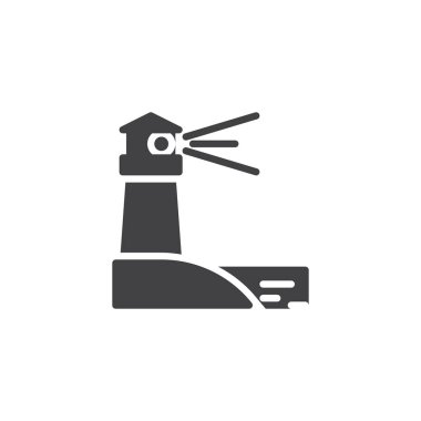 Aydınlatma feneri ve okyanus suyu vektör simgesi