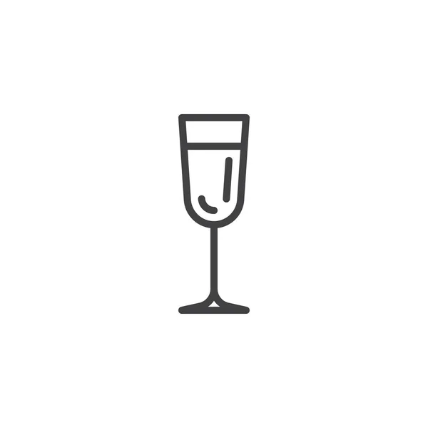 Champagne icône de ligne de verre — Image vectorielle