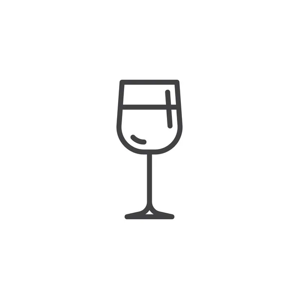 Glas van wijnlijn pictogram — Stockvector