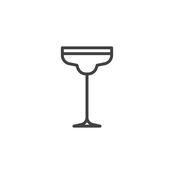 Cocktail Margarita Glas Linie Symbol — Stockvektor