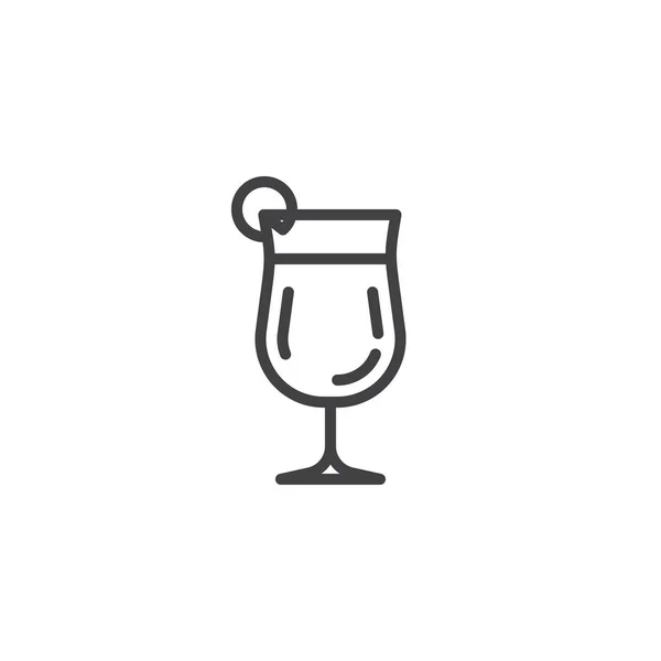 Icône de ligne de verre cocktail frais — Image vectorielle