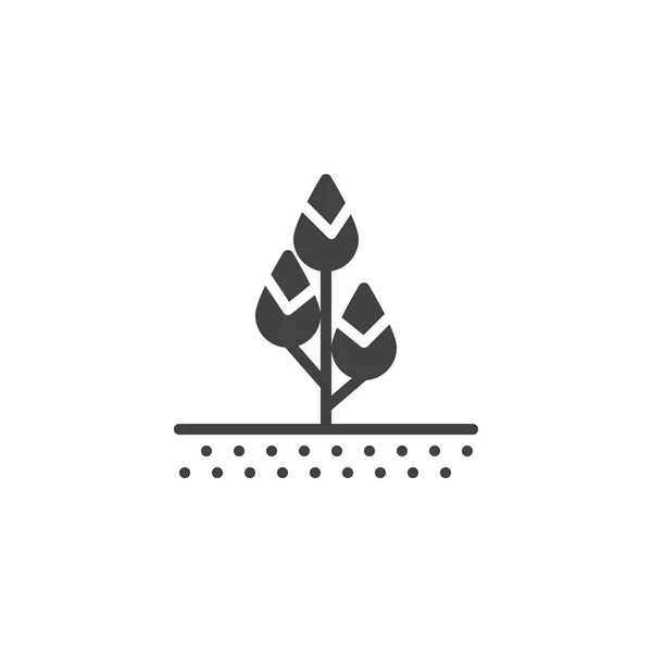 Cultivo árbol planta vector icono — Vector de stock