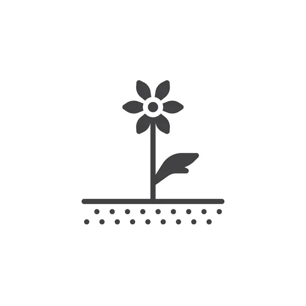 Квітка в грунті Векторна піктограма — стоковий вектор
