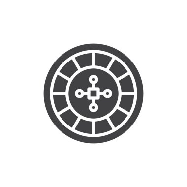 Casino rulet üst görünüm vektör simgesi