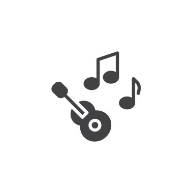 Gitar müzik nota vektör simgesi