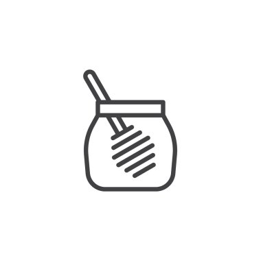 Dipper çizgi simgesi ile Bal kavanoz