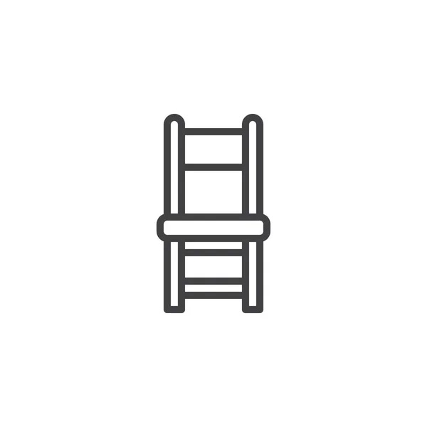 Піктограма лінії дерев'яного стільця — стоковий вектор