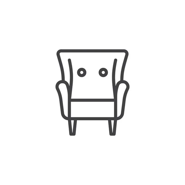 Comfortable soft armchair line icon — Stock Vector