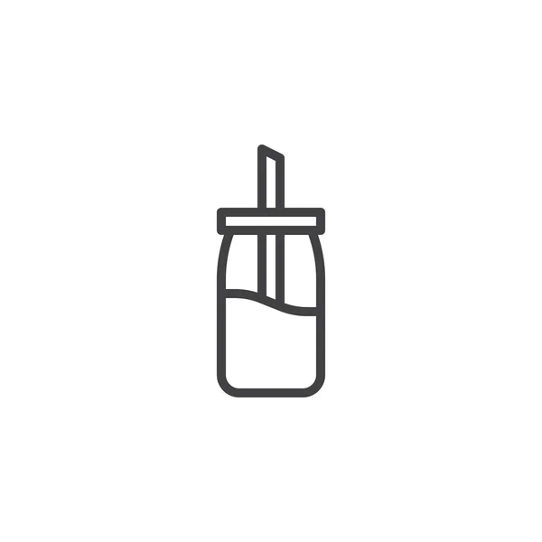 Sucre bol shaker ligne icône — Image vectorielle