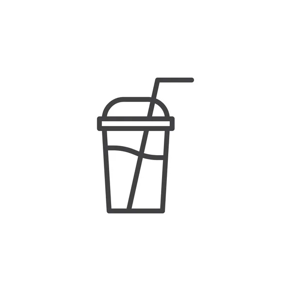 Milkshake tasse ligne icône — Image vectorielle