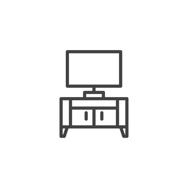 Tv masası standı çizgisi simgesi — Stok Vektör