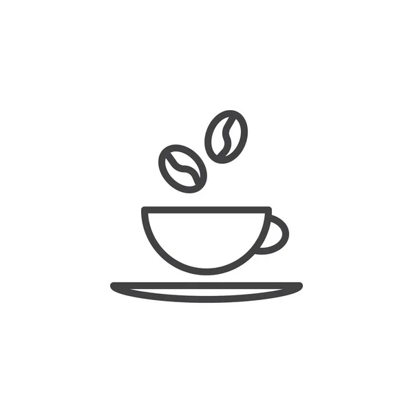 Copo de café ícone de linha — Vetor de Stock