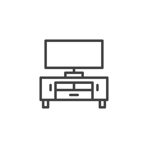 Ev sineması mobilya çizgi simgesi — Stok Vektör