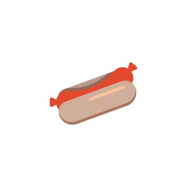 Barbecue saucisse icône plate — Image vectorielle