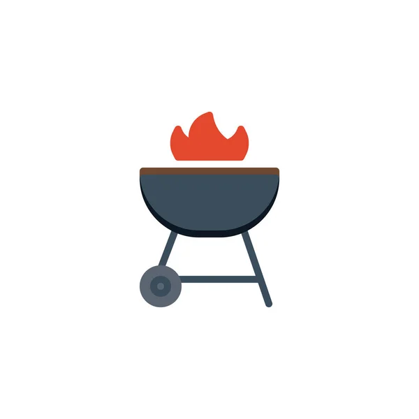 BBQ grill flat icon — Stock Vector