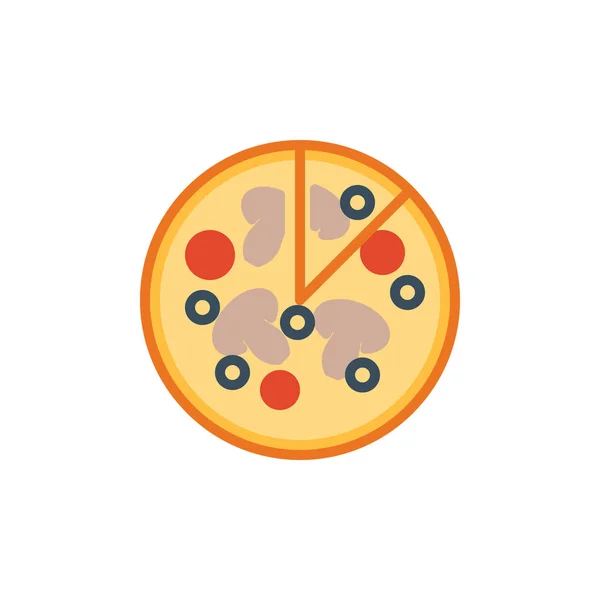 Verdure pizza vista dall'alto icona piatta — Vettoriale Stock