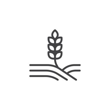 Wheat field line icon