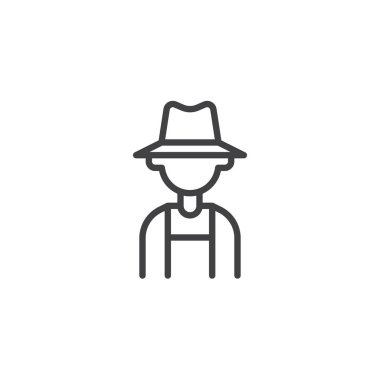 Çiftçi adam avatar çizgi simgesi