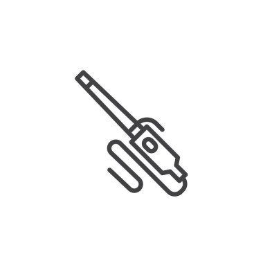 Elektrikli saç bukleler çizgi simgesi