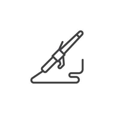 Saç curlers demir çizgi simgesi