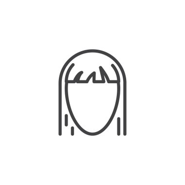 Kadın saç stili çizgisi simgesi