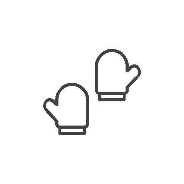 Winter mittens line icon