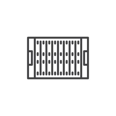 Rugby alan üst görünüm çizgisi simgesi