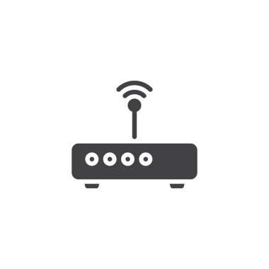 Wifi modem with internet signal vector icon