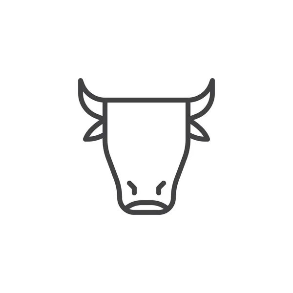 Kráva linie hlavy ikona — Stockový vektor