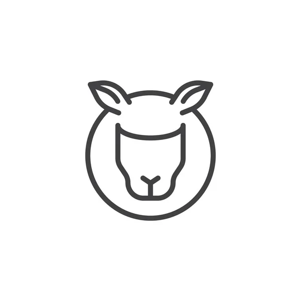 Owca, ikona linii głowy zwierzęcia — Wektor stockowy