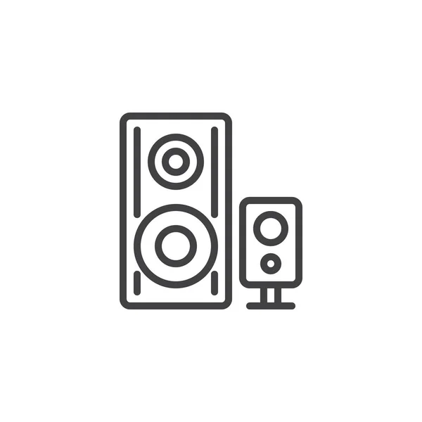 Audio altavoces línea icono — Vector de stock