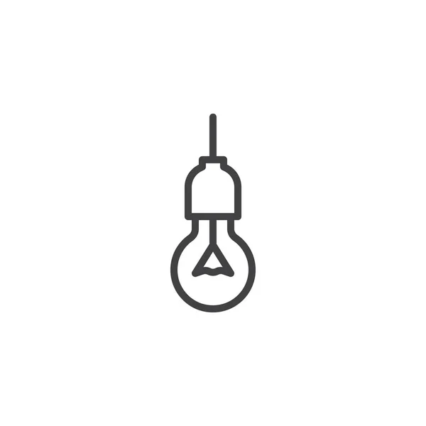 Ícone de linha de lâmpada pendurada — Vetor de Stock