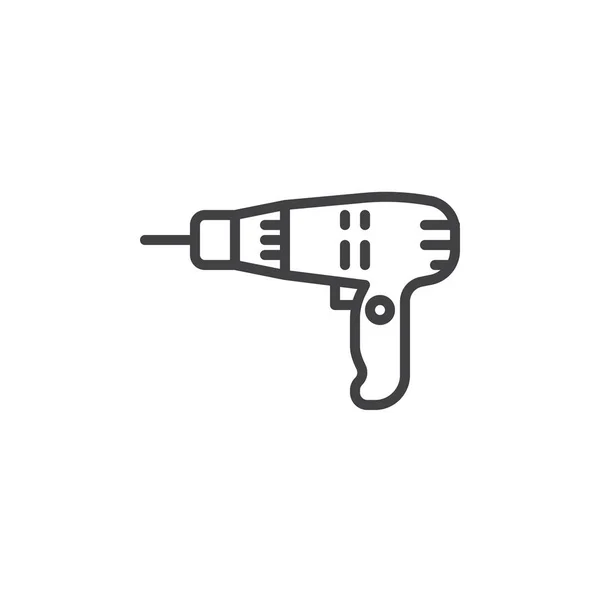Electric screwdriver line icon — Stock Vector