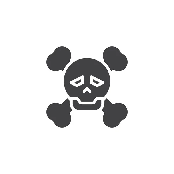 Skull and bones vector icon — Stock Vector