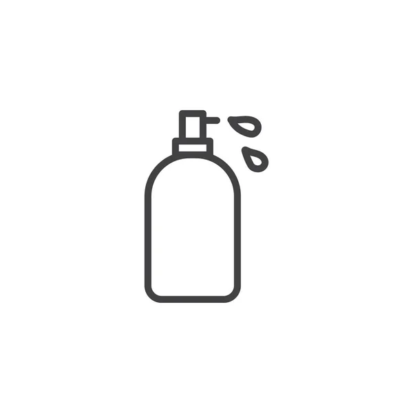 Dispenser pump bottle line icon — Stock Vector