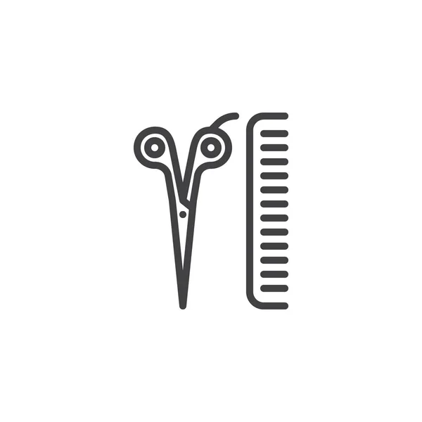 Icono de línea de equipo de peluquería — Vector de stock