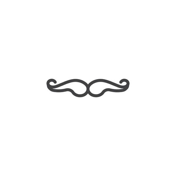 Retro Schnurrbart Linie Symbol — Stockvektor
