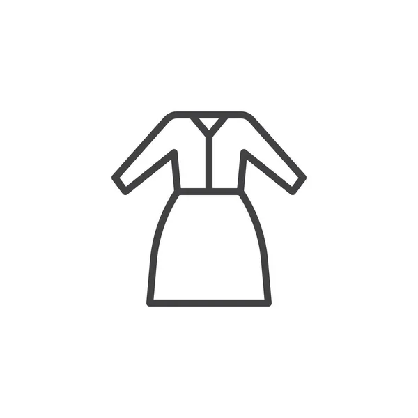 Vestido con manga larga icono de línea — Vector de stock