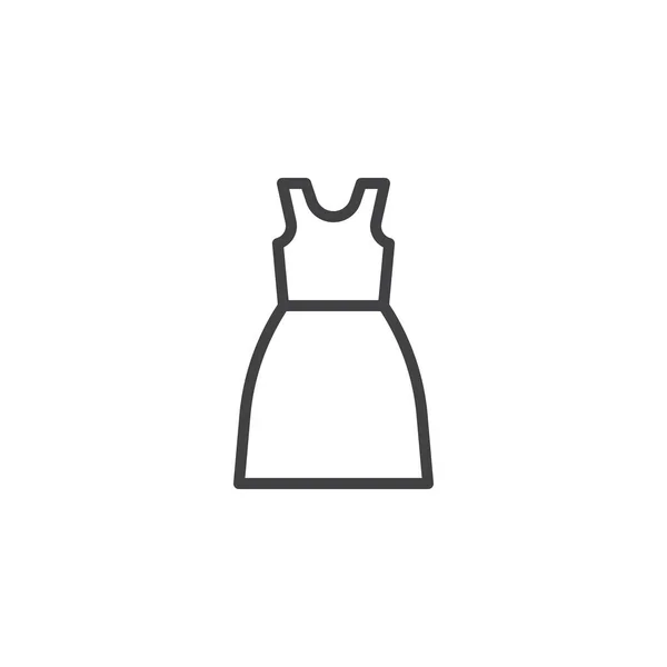 Ícone de linha vestido sem mangas — Vetor de Stock