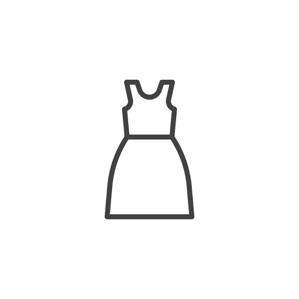 Sleeveless jurk lijn pictogram — Stockvector