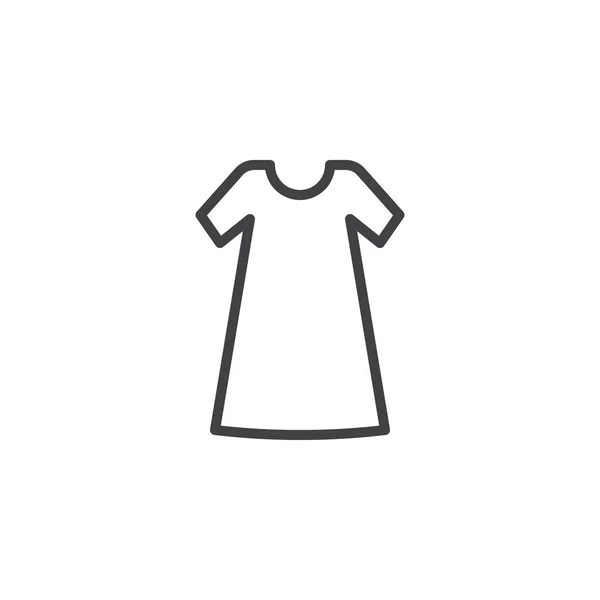 Ícone de linha vestido casual — Vetor de Stock