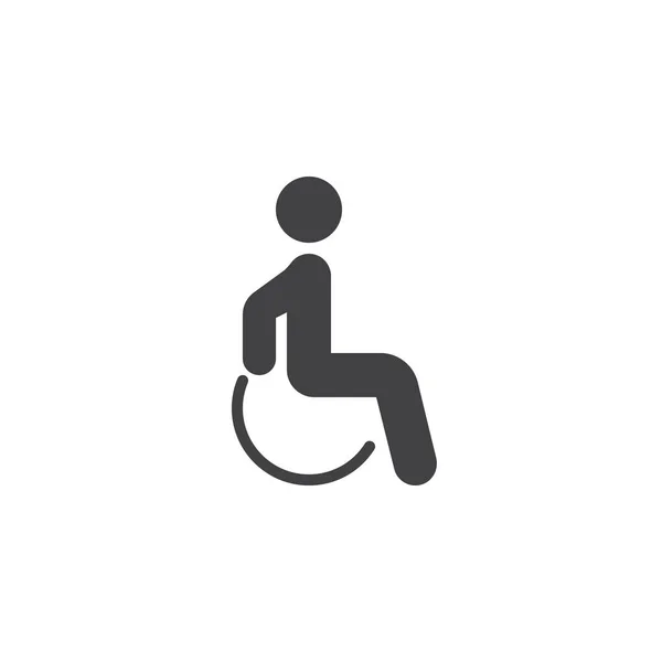 Icona vettoriale paziente handicappato — Vettoriale Stock