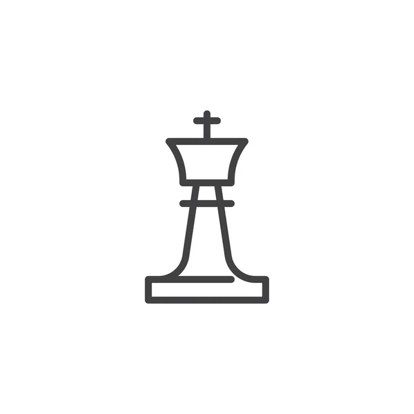 Rey figura de ajedrez icono de línea — Vector de stock